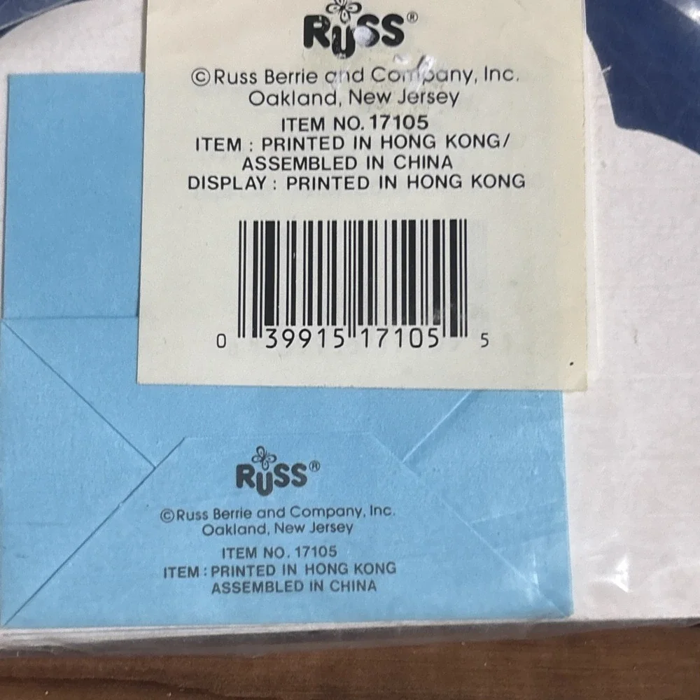 Rare Vintage Russ Birthday Party Favor Mini Bags Attached Cards Sealed 12